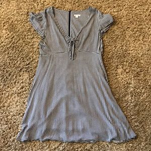 Xhilaration checkered blue tie dress
